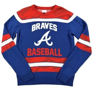 Mens Genuine Merchandise Atlanta Braves Christmas Sweater MLB Pullover Sz Med